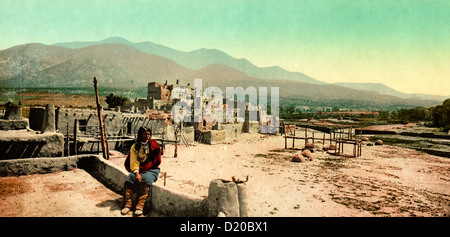 Le Nouveau Mexique. Pueblo de Taos, vers 1900 Banque D'Images