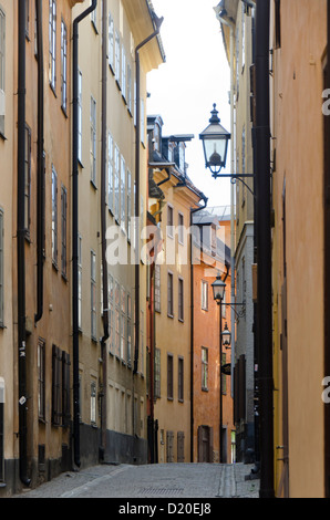 Rue Pavée, dans la vieille ville de Stockholm, Suède, Scandinavie, Europe Banque D'Images