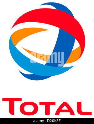 Logo de l'entreprise pétrolière française Total avec siège à Courbevoie. Banque D'Images