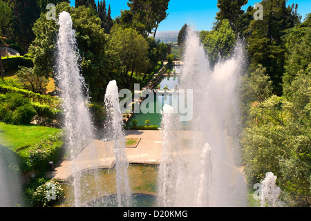 Villa d'Este, Tivoli, Italie - UNESCO World Heritage Site. Banque D'Images