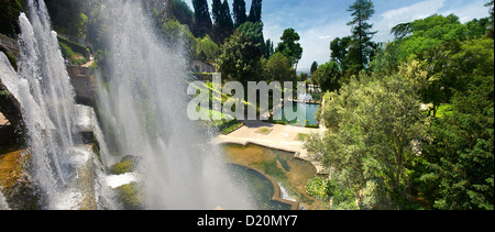 Villa d'Este, Tivoli, Italie - UNESCO World Heritage Site. Banque D'Images