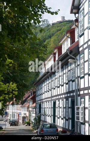 Maisons à colombage, la vieille ville de Bad Lauterberg, Harz, Basse-Saxe, Allemagne Banque D'Images