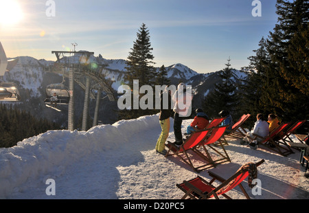 Dans Stuempfling sur la piste d'hiver Spitzingsee, en Bavière, Allemagne Banque D'Images