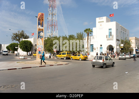 Le centre de la ville de Houmt Souk sur l'île de Djeba en Tunisie Banque D'Images