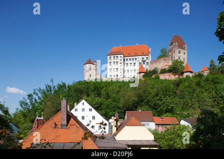 Le château de Trausnitz au-dessus de la ville de Landshut, Basse-Bavière, Bavaria, Germany, Europe Banque D'Images
