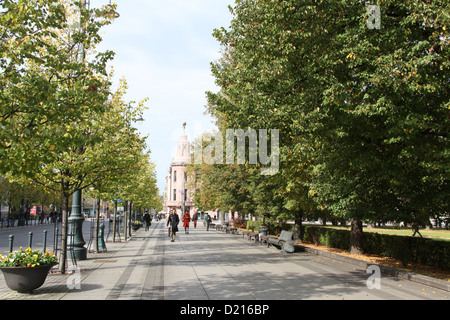 Gediminas Avenue dans le matin Banque D'Images