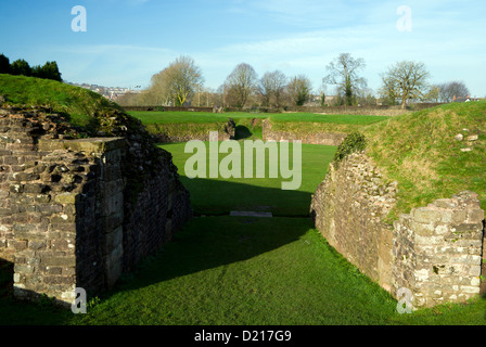 Amphithéâtre romain de caerleon Newport Gwent au Pays de Galles du sud Banque D'Images