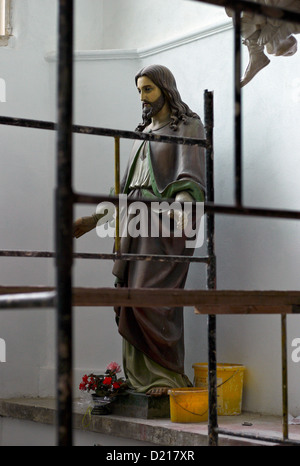 Wroclaw, Pologne, Jésus statue dans une chapelle dans l'église Saint Elisabeth Banque D'Images