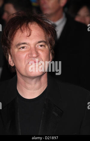 London, UK, 10/01/2013 : Quentin Tarantino arrive pour la Django Unchained - UK film premiere à Leicester Square. Banque D'Images