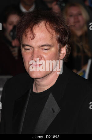 London, UK, 10/01/2013 : Quentin Tarantino arrive pour la Django Unchained - UK film premiere à Leicester Square. Banque D'Images