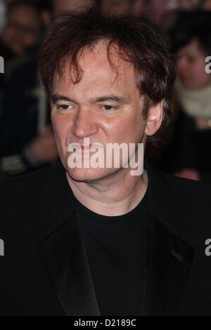 London, UK, 10/01/2013 : Quentin Tarantino arrive pour la Django Unchained - UK film premiere à Leicester Square. Banque D'Images