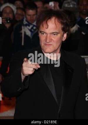 London, UK, 10/01/2013 : Quentin Tarantino arrive pour la Django Unchained - UK film premiere à Leicester Square. Banque D'Images