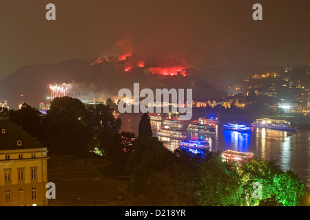 Koblenz, Allemagne, sur la flotte du Rhin à l'événement, Rhin en Flammes Banque D'Images