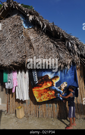 San Blás (Panama) : Playon Chico, village de Kuna Yala Banque D'Images