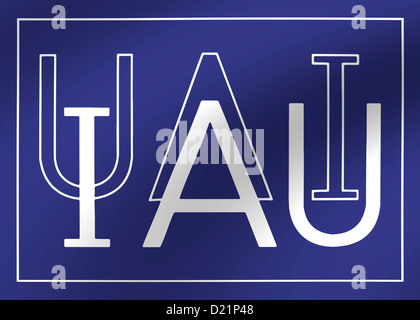 L'Union Astronomique Internationale UAI symbole du drapeau logo | Banque D'Images