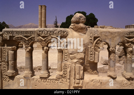 Ruines de Khirbet al-Mafjar (sens de l'eau courante), populairement connu sous le nom de Hisham's palace un site archéologique du début de l'Islam à l'extérieur de la ville de Jéricho en Cisjordanie Israël Banque D'Images