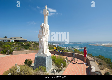 STATUE DE JUAN RODRIGUEZ CABRILLO (©ALVARO DE BREE 1939) MONUMENT NATIONAL DE CABRILLO LOMA SAN DIEGO CALIFORNIA USA Banque D'Images