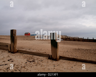 Hayling Island Beach en hiver, Hampshire, Royaume-Uni Banque D'Images