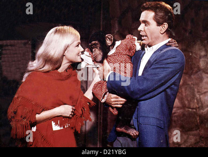 Les singes, rendez-vous sur Accueil - Schmeisst Die Affen Raus ! Les singes, rendez-vous sur Accueil Yvette Mimieux, Dean Jones Hank Dussard (Dean Jones) stellt Banque D'Images