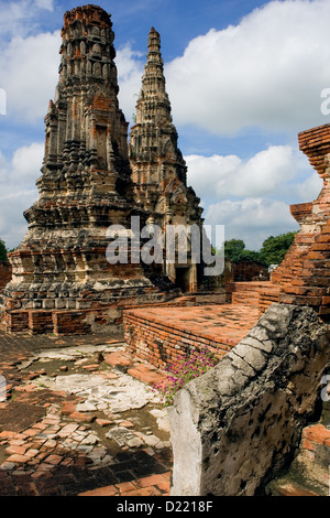 Ruines de brique en Wat Mahathat, Sukhotaï, Thaïlande Banque D'Images