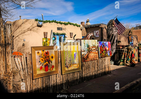 Canyon Road - le cœur et l'âme de la scène d'Art de Santa Fe Banque D'Images