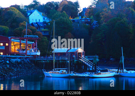 Lever de Soleil à Port, Rockport, Maine, USA Banque D'Images