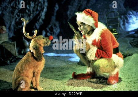 Comment le Grinch le Grinch a volé Noël Hund Max , Grinch (Jim Carrey) *** légende locale *** 2000 NUR DIGITAL Banque D'Images