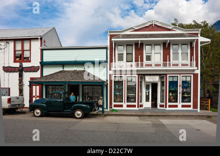 Les magasins de détail à Skagway, Alaska, USA Banque D'Images