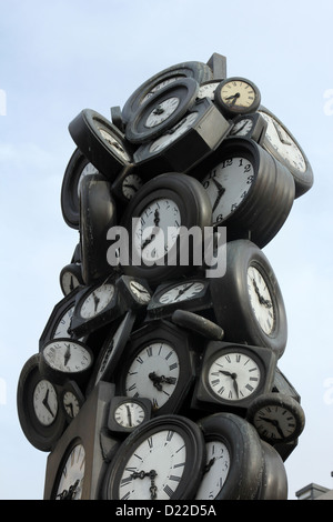 L'Heure de mise à jour de monument, la gare Saint-Lazare, Paris, France Banque D'Images