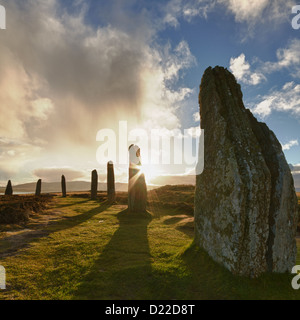 Anneau de Shetlands sunrise, îles Orkney Banque D'Images