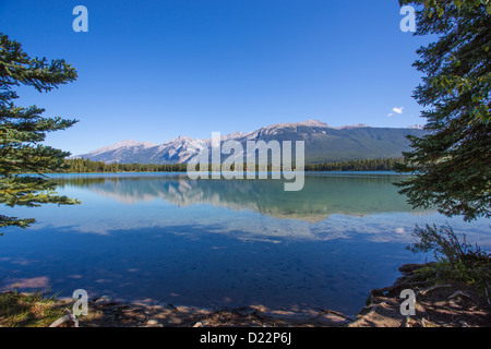 Lac Edith, dans le parc national Jasper en Alberta Canada Banque D'Images