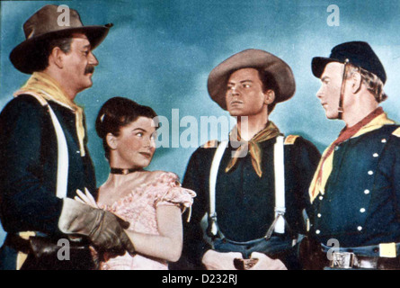 Der Teufelshauptmann qu'elle portait un ruban jaune John Wayne, Joanne Dru, John Agar, Harry Carey Jr. *** *** Légende Locale 1949 -- Banque D'Images