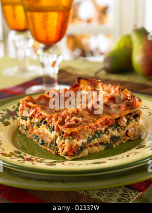 Lasagne aux épinards Banque D'Images