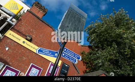 Les plaques de rue Manchester England UK Banque D'Images