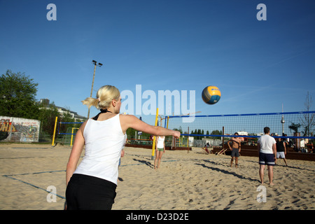 Berlin, Allemagne, du beach-volley à Berlin-Mitte Banque D'Images