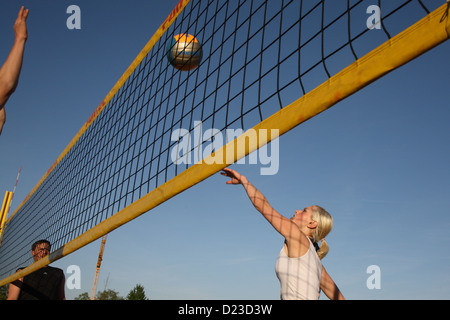 Berlin, Allemagne, du beach-volley à Berlin-Mitte Banque D'Images