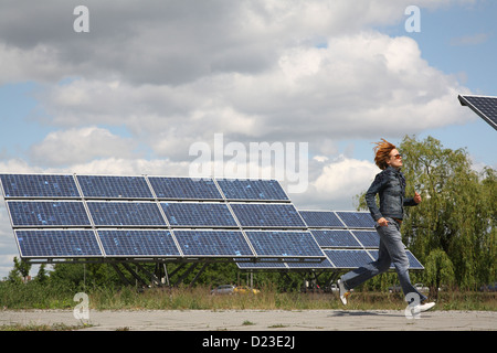 Berlin, Allemagne, les cellules solaires à Adlershof Banque D'Images