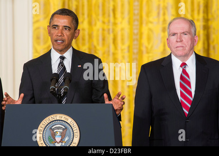 Le président Barack Obama nomme John Brennan en tant que nouveau directeur de la CIA. Banque D'Images