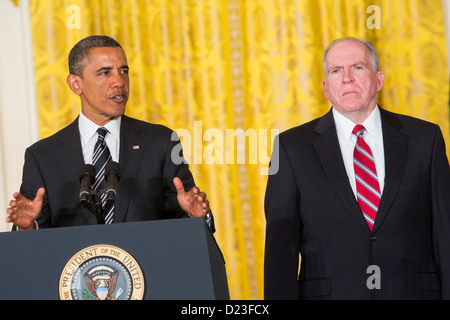 Le président Barack Obama nomme John Brennan en tant que nouveau directeur de la CIA. Banque D'Images