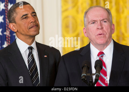 Le président Barack Obama nomme John Brennan en tant que nouveau directeur de la CIA. Banque D'Images