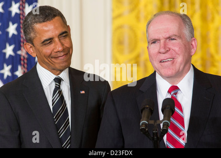 Le président Barack Obama nomme John Brennan en tant que nouveau directeur de la CIA. Banque D'Images