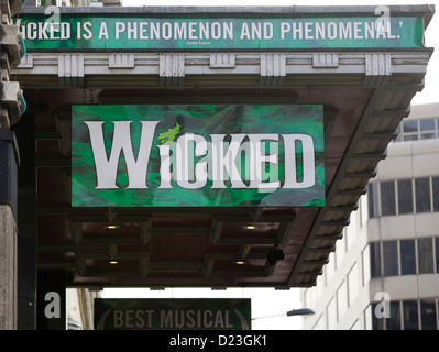 La production affiche publicitaire de la comédie musicale wicked Banque D'Images