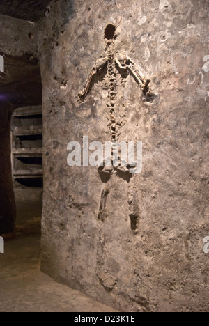 Catacombes de San Gaudioso, représentation de la mort, rione Sanità, Naples Banque D'Images