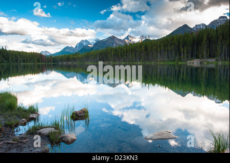 Panorama de montagne de Herbert à la promenade des glaciers dans le parc national de Banff, Alberta, Canada Banque D'Images