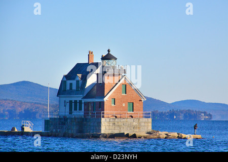 Rockland Breakwater Light, Rockland, Maine, USA Banque D'Images