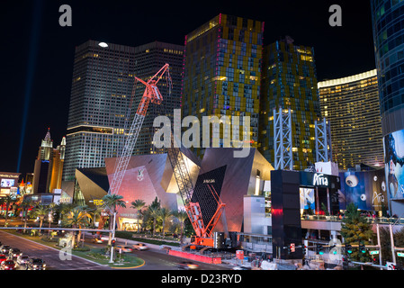 Centre-ville de nuit situé sur le Strip de Las Vegas. Banque D'Images