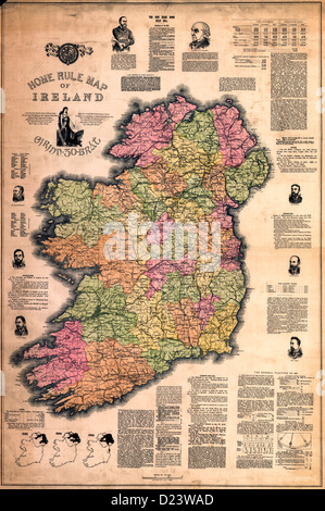 La règle d'accueil Plan de l'Irlande, vers 1893 Banque D'Images