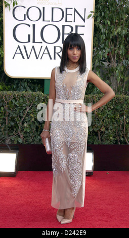 L'actrice Kerry Washington arrive à la 70e assemblée annuelle Golden Globe Awards présenté par la Hollywood Foreign Press Association (HFPA,, à l'hôtel Beverly Hilton à Beverly Hills, USA, le 13 janvier 2013. Photo : Hubert Boesl Banque D'Images