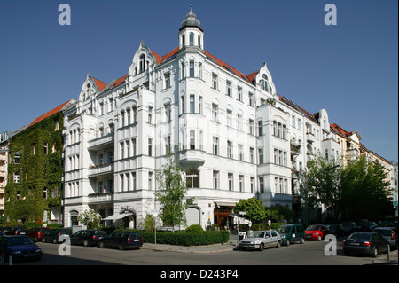 Berlin, Allemagne, maison d'angle à Schoeneberg Banque D'Images