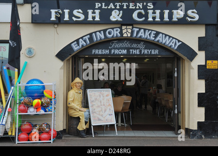 Platten's Fish and Chip shop, Wells-next-the-Sea, Norfolk, Angleterre. Banque D'Images